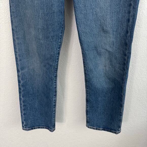 Levi's Wedgie High-Rise Button Fly Straight Crop Denim Jeans Jive Sound Blue 25 - Picture 7 of 13